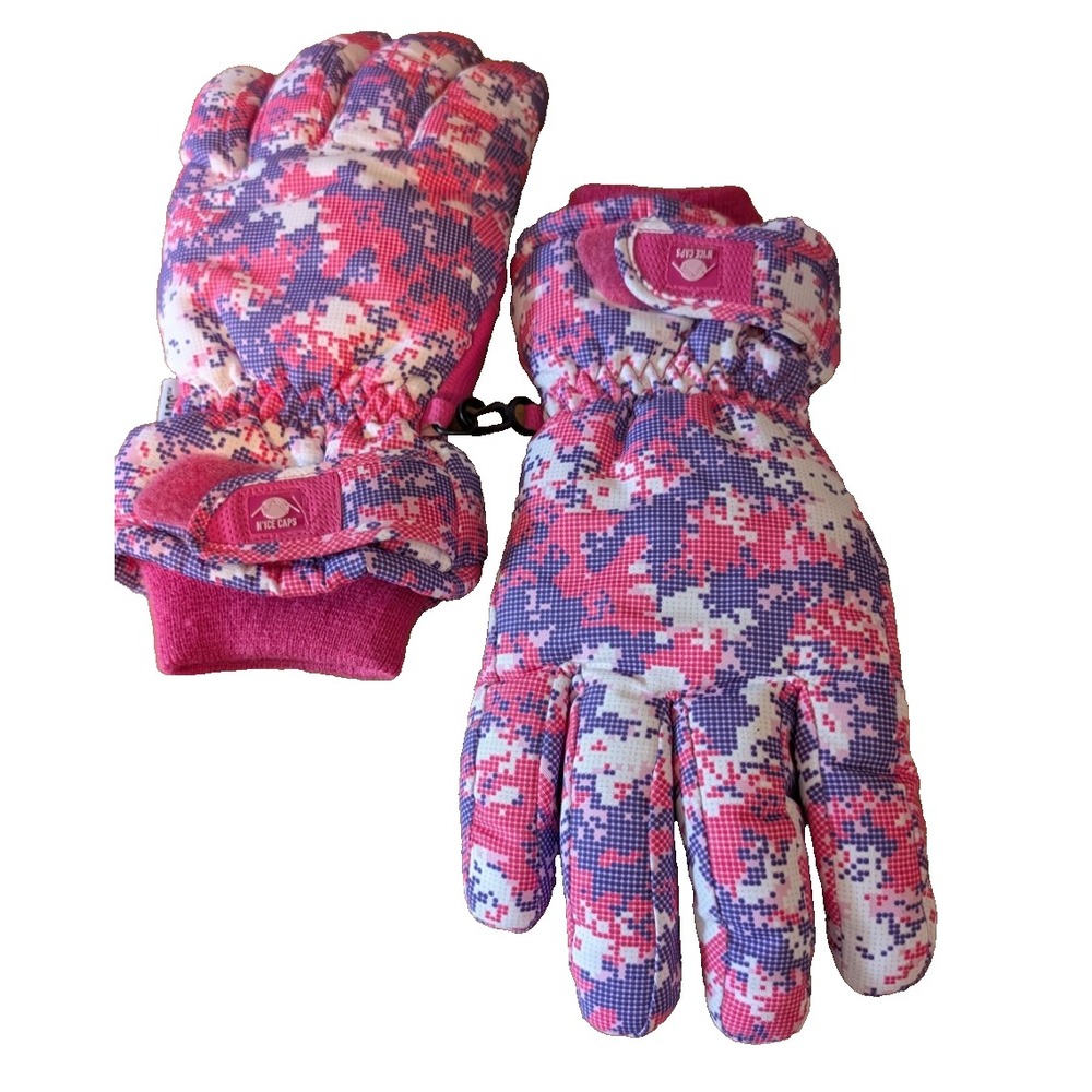 N'Ice Caps Kids Waterproof Winter Thinsulate Warm Snow Gloves Pink Multi TEEN